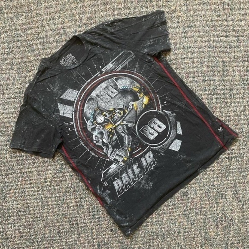 Y2K Chase Authentics Dale Earnhardt Jr 88 NASCAR Black Mineral Graphic‎ Tee M